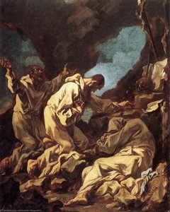 Three Camaldolite Monks At Prayer — Alessandro Magnasco, Baroque Late