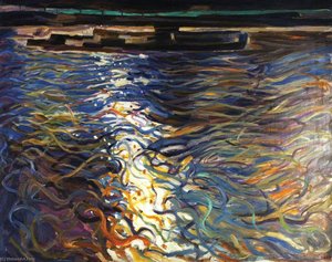 Thames Barge — Nick Schlee, Impressionistic Landscape