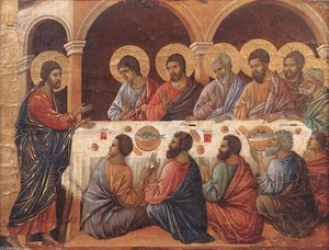 Appearence While The Apostles Are At Table — Duccio Di Buoninsegna