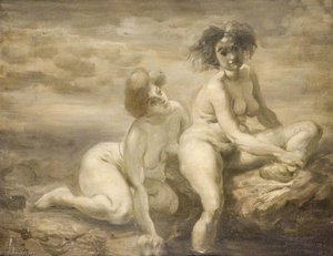 Study Of Two Women Bathing — Augustus Edwin John