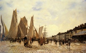 The Docks At Dieppe — Hippolyte Camille Delpy