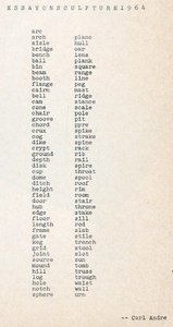 Concrete Poem — Carl Andre