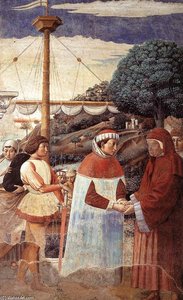 Disembarkation At Ostia (scene 5, East Wall) — Benozzo Gozzoli