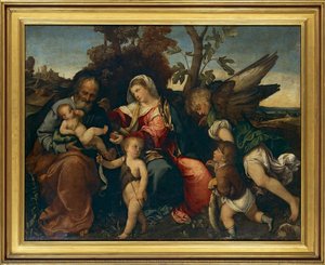 The Holy Family With Sain John, Tobias And The Archangel Raphael — Bonifazio Veronese (bonifazio De Pitati)