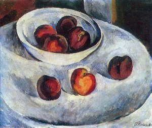 Still Life. Peaches. — Pyotr Konchalovsky
