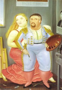Autoportrait Avec Sofia — Fernando Botero