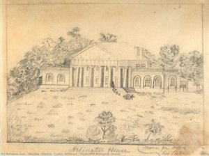 Sketch Of Arlington House — Martha 'markie' Custis Williams