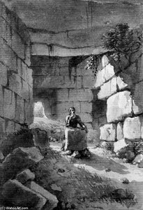 A Man Meditating Among Ruins