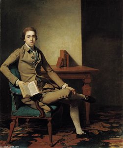 Portrait Of Mr. Seward, Full-length, Seated In An Armchair Beside A Table, Holding An Open Book In His Right Hand