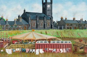 Circus and Shows on the Haugh, Backbrae Street and Parish Church, Kilsyth
