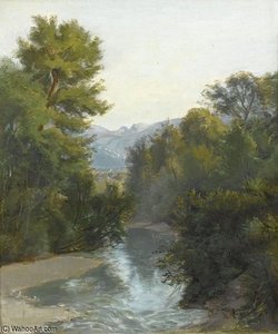 Sommerliche Flusslandschaftspartie — Robert Zund