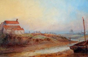 River With A Boat — John Taylor Allerston