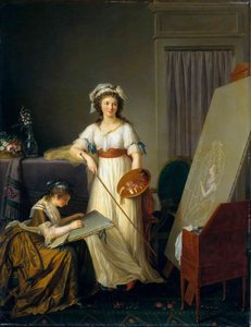 The Interior Of An Atelier Of A Woman Painter (also Known As Self Portrait With Vigée Lebrun) — Marie Victoire Lemoine, Neoclassicism