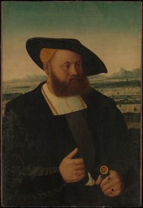 Portrait Of A Man With A Moor's Head On His Signet Ring — Conrad Faber Von Creuznach