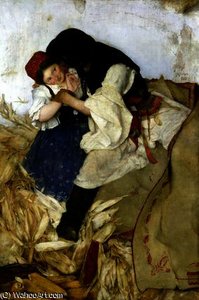 Husking Corn — Simon Hollósy