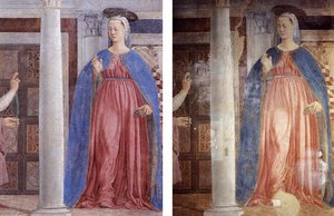 A Detail After And Before Restoration — Piero Della Francesca
