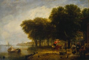Dutch Peasants Waiting The Return Of The Passage Boat — Sir Augustus Wall Callcott