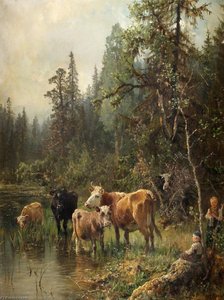 Morning At The Edge Of A Forest Lake — Anders Monsen Askevold