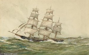 The Clipper Ship Racer Of New York — Montague Dawson