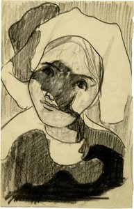 Young breton woman head