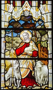Victorian stained glass of Jesus Christ