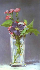 Clematis In A Crystal Vase — Édouard Manet, Impressionist Style
