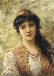 A Young Beauty In An Embroidered Vest — Emile Eisman Semenovsky