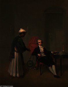 Portrait Of A Gentleman, Possibly William Hickey, And An Indian Servant — Arthur William Devis