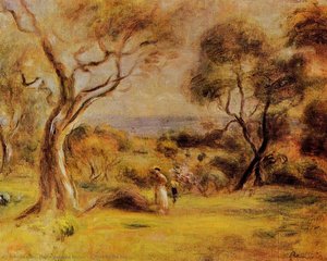 A Walk By The Sea — Pierre-auguste Renoir, Impressionism