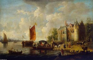Castle On A River Bank — Egbert Van Heemskerck Ii