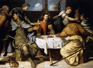 The Supper At Emmaus — Jacopo Tintoretto, Baroque