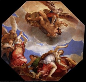 Time, The Virtues, And Envy Freed By Evil — Giovanni Battista Zelotti, Baroque