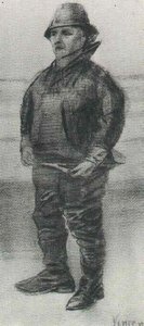 Fisherman In Jacket With Upturned Collar — Vincent Willem Van Gogh, Post-impressionism