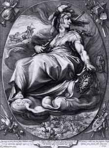 Athena Leaning On Her Shield — Jan Pieterszoon Saenredam