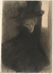 Portrait Of A Lady With Cape And Hat — Gustav Klimt