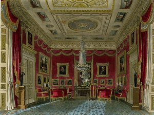 Rose Satin Drawing Room, Carlton House, From Pyne's Royal Residences - — Charles Wild