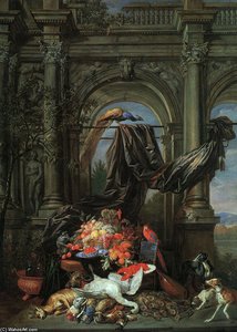 Still-life In An Architectural Setting — Erasmus Quellinus Ii, Baroque