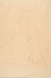 Study For The Portrait Of Amalie Zuckerkandl — Gustav Klimt, Art Nouveau