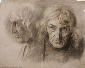 Study Head (two Views) — Theodore Clement Steele
