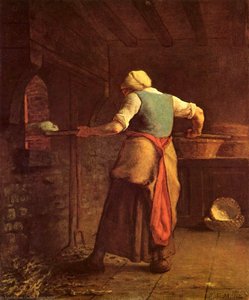 Woman Baking Bread — Jean-françois Millet, Jean-françois Millet
