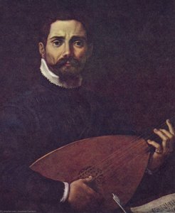 Portrait Of Giovanni Gabrieli With The Lute — Annibale Carracci