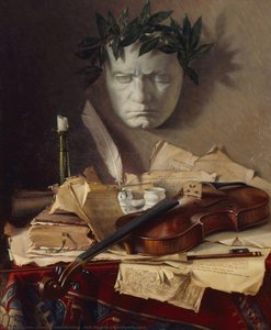 Still Life With A Beethoven Mask — Josef Jurutka, Painting