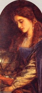 Elaine With The Armor Of Lancelot — Arthur Hughes