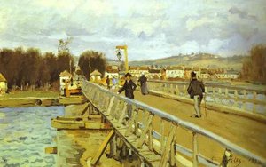 Footbridge At Argenteuil — Alfred Sisley, Impressionism