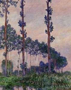 Poplars In Grey Weather — Claude Monet, Impressionism