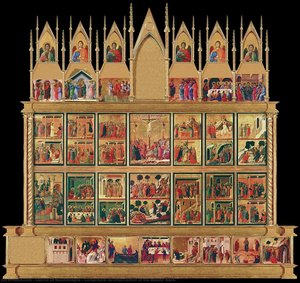 Conjectural Reconstrruction Of The Maestà (back) — Duccio Di Buoninsegna