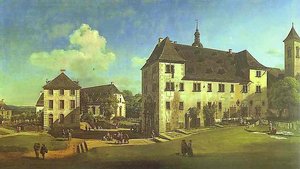 Courtyard Of The Castle At Koningstein From The South — Bernardo Bellotto, Rococo