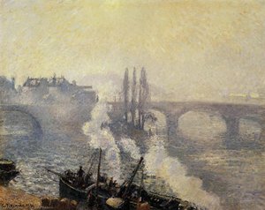 Morning, Overcast Day, Rouen — Camille Pissarro