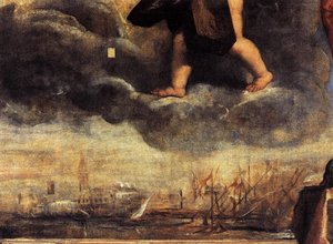 Doge Antonio Grimani Kneeling Before The Faith (detail) — Titian