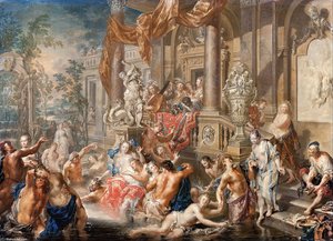 Fountain Scene In Front Of A Palace — Johann Georg Platzer
